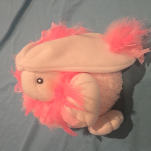 Plush Bunny Toy With Pink Feather - Picture 7 of 7